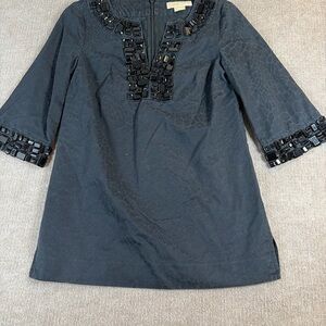 Michael Michael Kors Embellished Black Tunic Dress – Size Small 1349